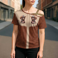 Cowdog Cross Shoulder Shirt Cowboy Patriotic Labrador Western Yoke - Wonder Print Shop