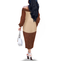 Cowdog Family Matching Off The Shoulder Long Sleeve Dress and Hawaiian Shirt Cowboy Patriotic Labrador Western Yoke - Wonder Print Shop