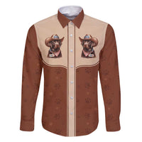 Cowdog Family Matching Off Shoulder Short Dress and Hawaiian Shirt Cowboy Patriotic Labrador Western Yoke - Wonder Print Shop