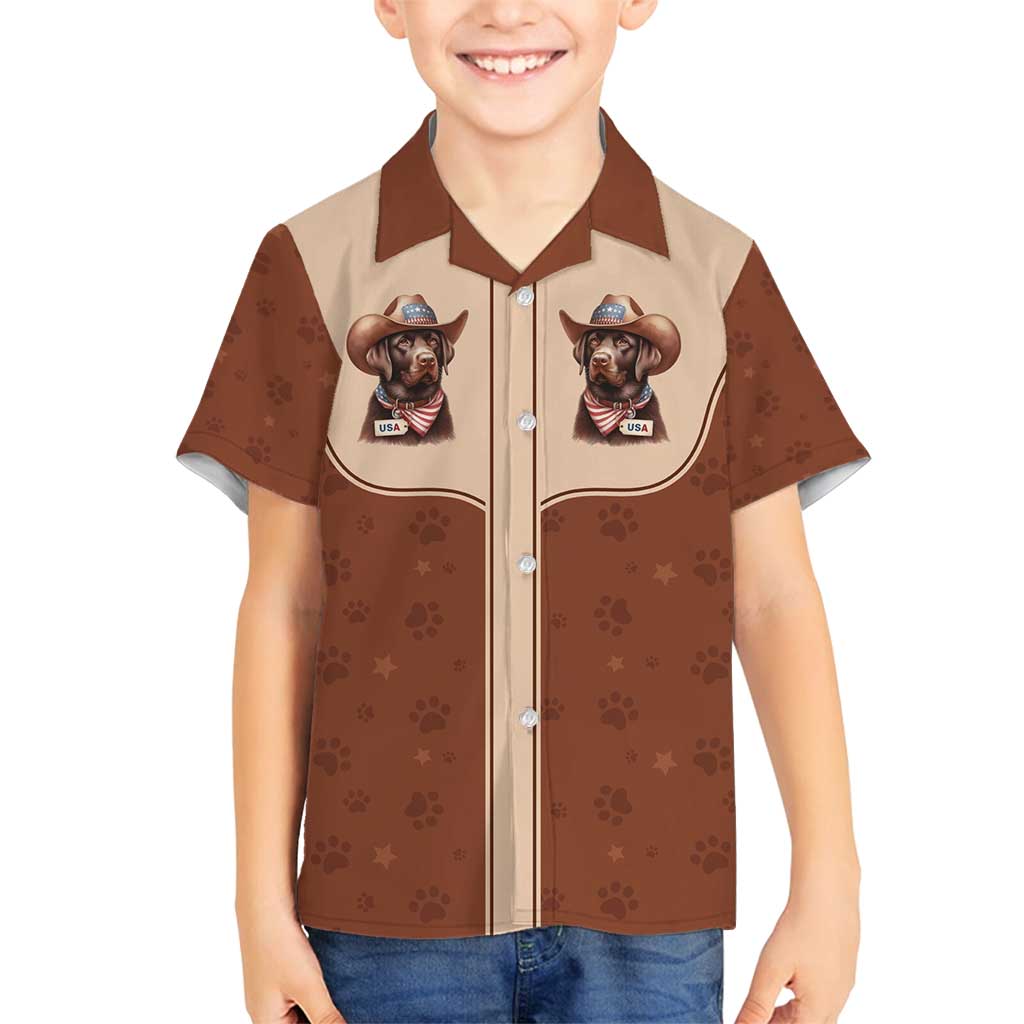 Cowdog Family Matching Puletasi and Hawaiian Shirt Cowboy Patriotic Labrador Western Yoke - Wonder Print Shop