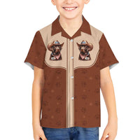 Cowdog Family Matching Summer Maxi Dress and Hawaiian Shirt Cowboy Patriotic Labrador Western Yoke - Wonder Print Shop