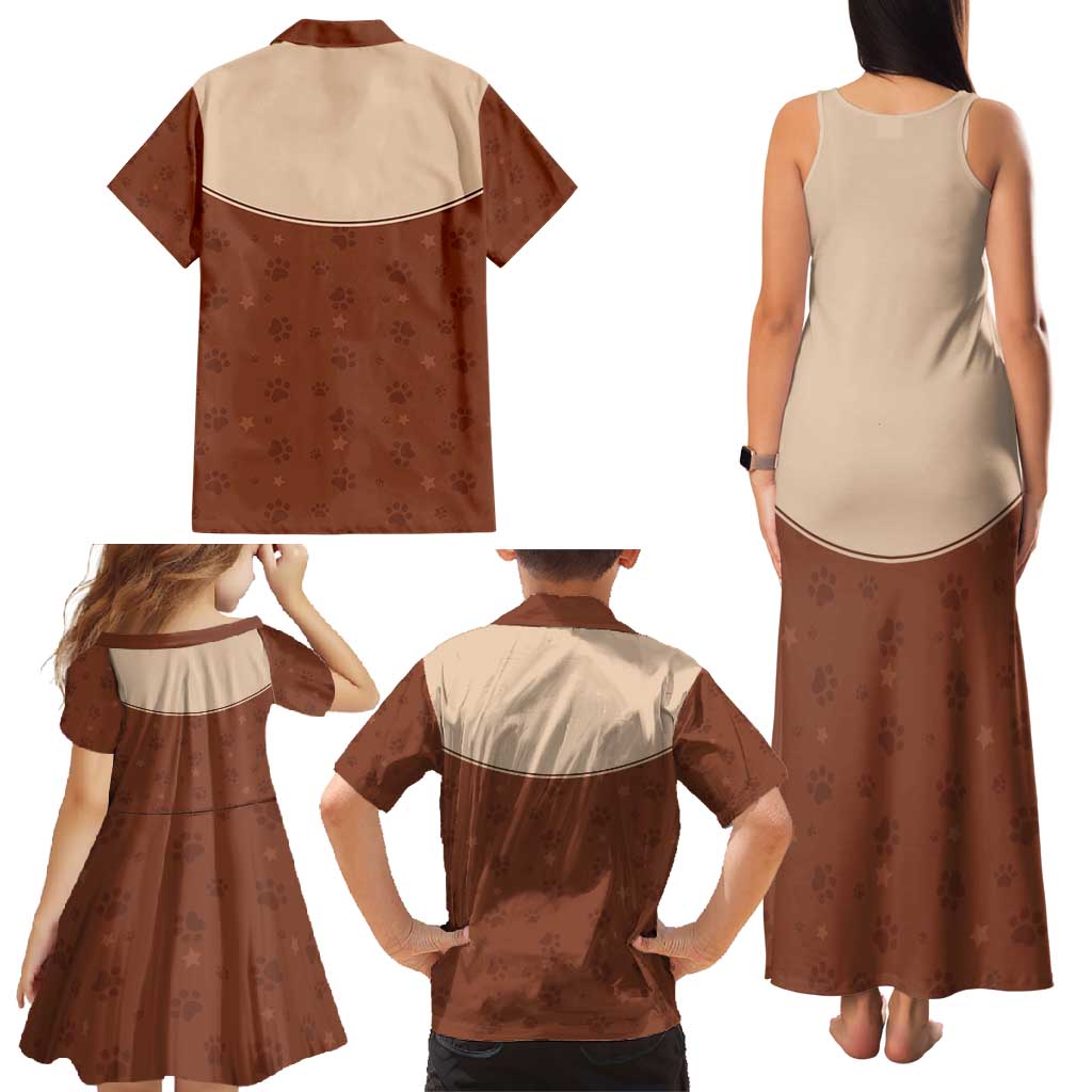 Cowdog Family Matching Tank Maxi Dress and Hawaiian Shirt Cowboy Patriotic Labrador Western Yoke - Wonder Print Shop