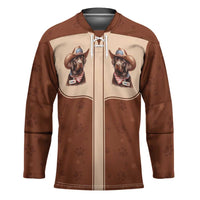 Cowdog Hockey Jersey Cowboy Patriotic Labrador Western Yoke - Wonder Print Shop
