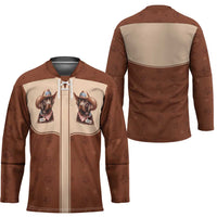 Cowdog Hockey Jersey Cowboy Patriotic Labrador Western Yoke - Wonder Print Shop