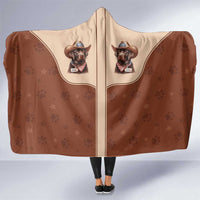 Cowdog Hooded Blanket Cowboy Patriotic Labrador Western Yoke - Wonder Print Shop