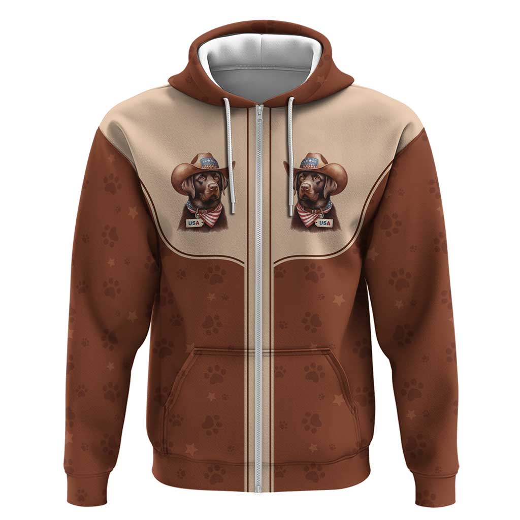 Cowdog Hoodie Cowboy Patriotic Labrador Western Yoke - Wonder Print Shop