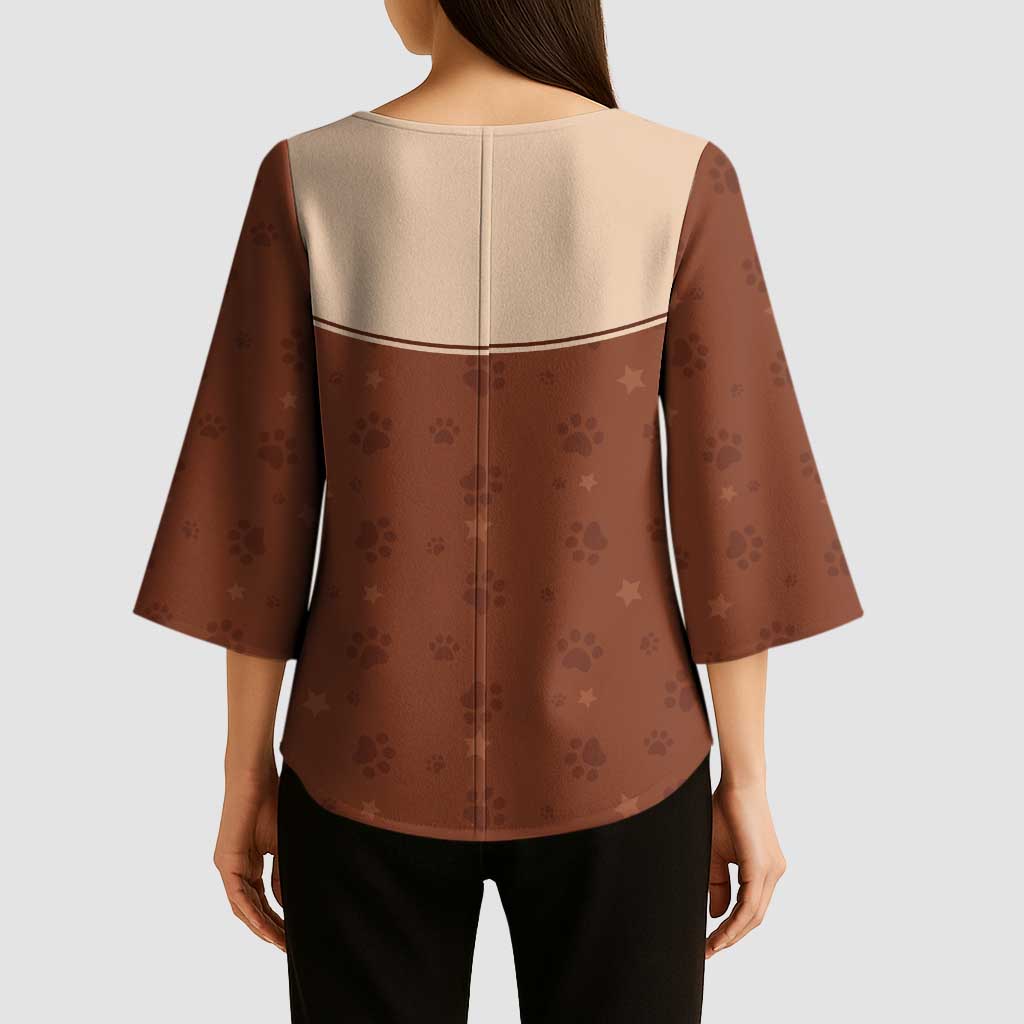 Cowdog Kimono Sleeve Blouse Cowboy Patriotic Labrador Western Yoke - Wonder Print Shop