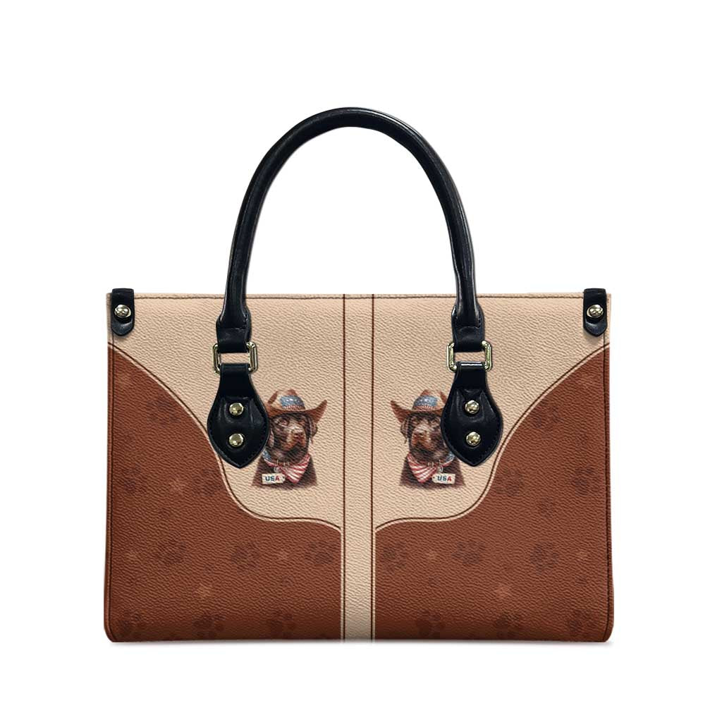 Cowdog Leather Bag Cowboy Patriotic Labrador Western Yoke - Wonder Print Shop