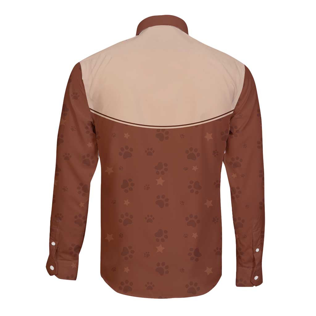 Cowdog Long Sleeve Button Shirt Cowboy Patriotic Labrador Western Yoke - Wonder Print Shop