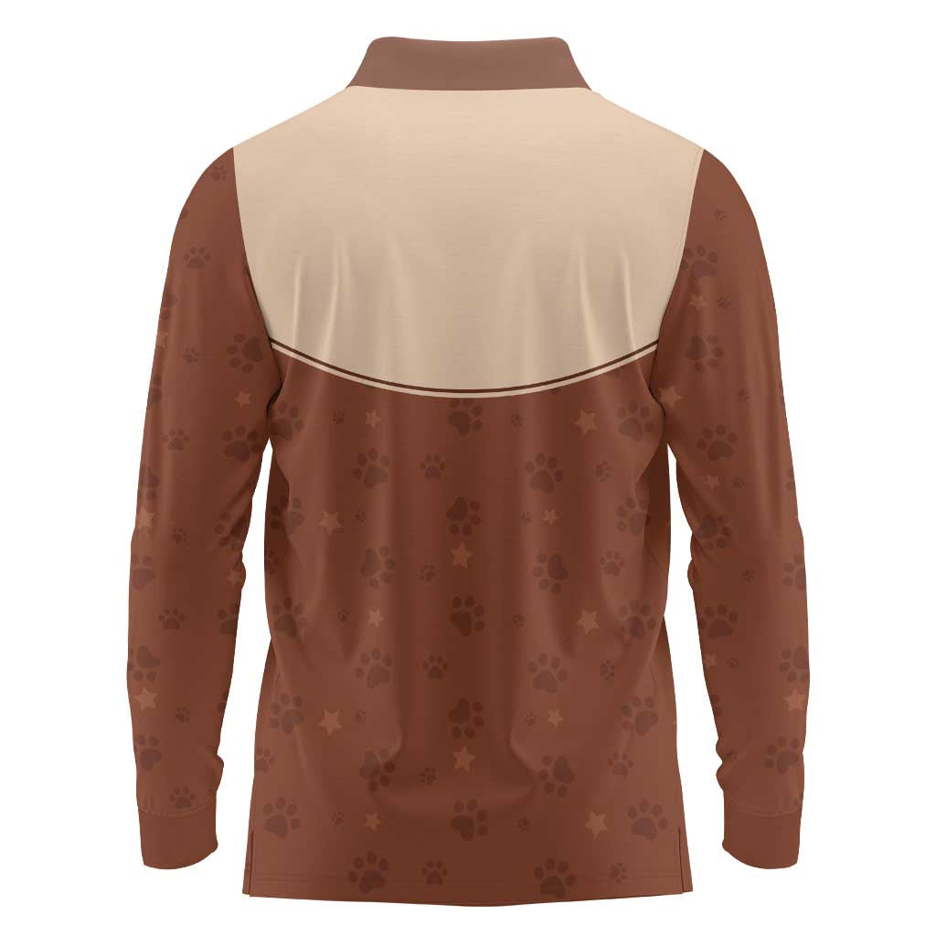 Cowdog Long Sleeve Polo Shirt Cowboy Patriotic Labrador Western Yoke - Wonder Print Shop