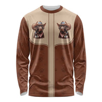 Cowdog Long Sleeve Shirt Cowboy Patriotic Labrador Western Yoke - Wonder Print Shop