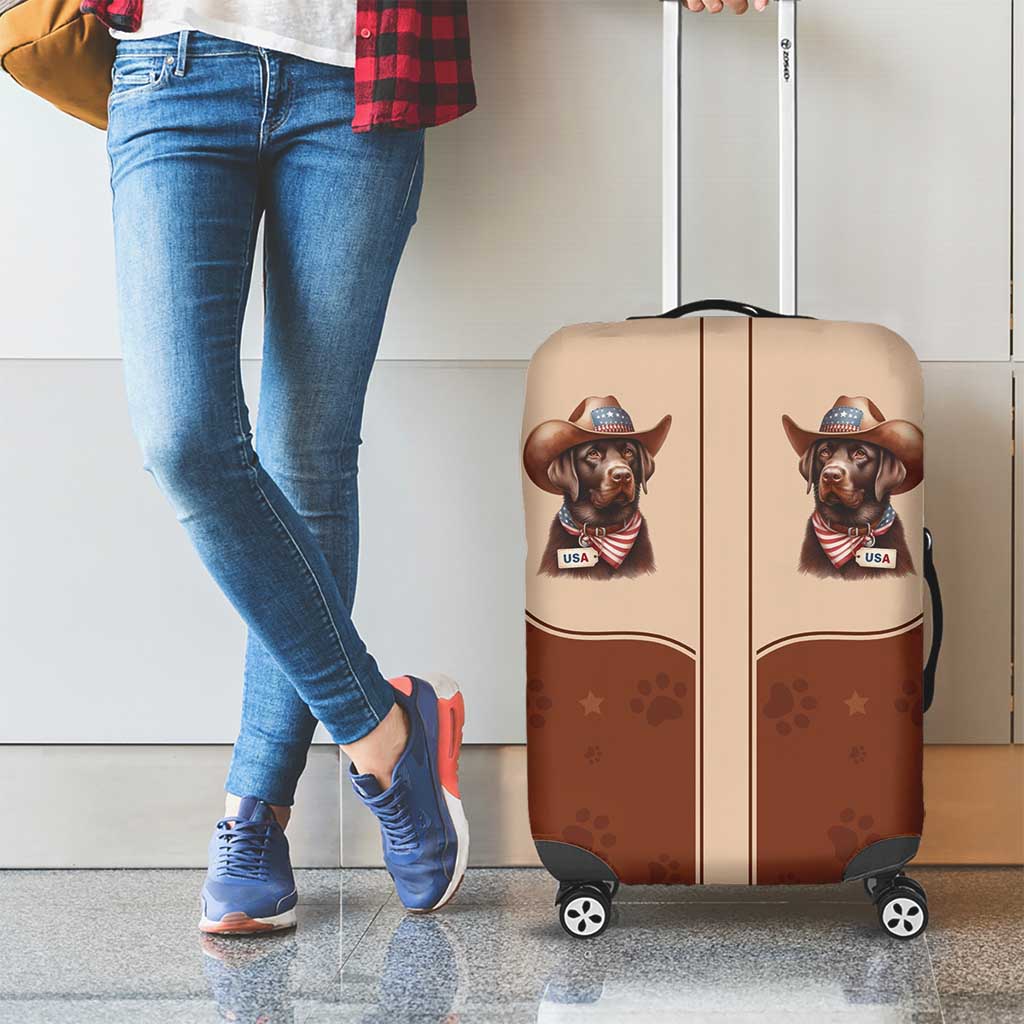 Cowdog Luggage Cover Cowboy Patriotic Labrador Western Yoke - Wonder Print Shop