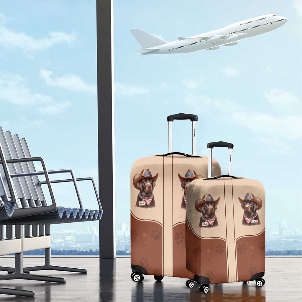 Cowdog Luggage Cover Cowboy Patriotic Labrador Western Yoke - Wonder Print Shop