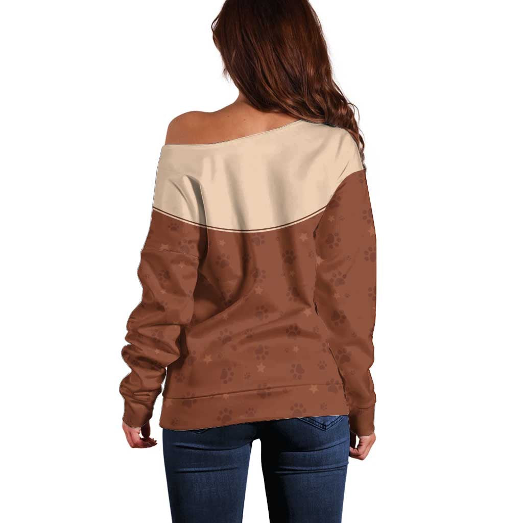 Cowdog Off Shoulder Sweater Cowboy Patriotic Labrador Western Yoke - Wonder Print Shop