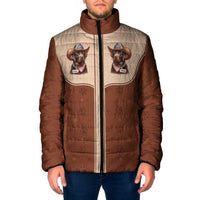 Cowdog Padded Jacket Cowboy Patriotic Labrador Western Yoke - Wonder Print Shop