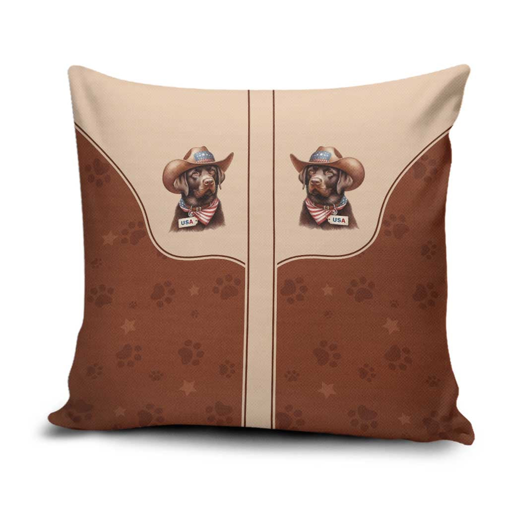 Cowdog Pillow Cover Cowboy Patriotic Labrador Western Yoke - Wonder Print Shop