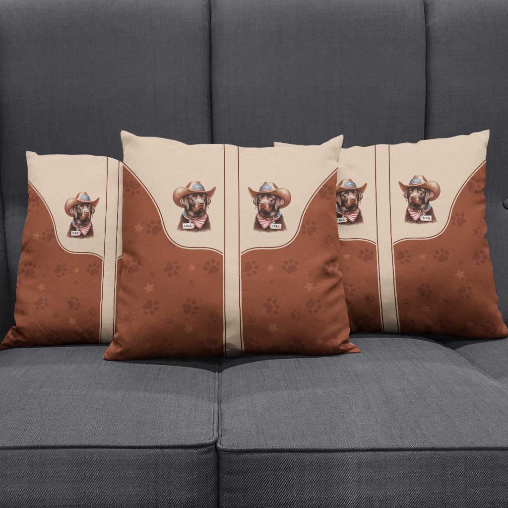 Cowdog Pillow Cover Cowboy Patriotic Labrador Western Yoke - Wonder Print Shop