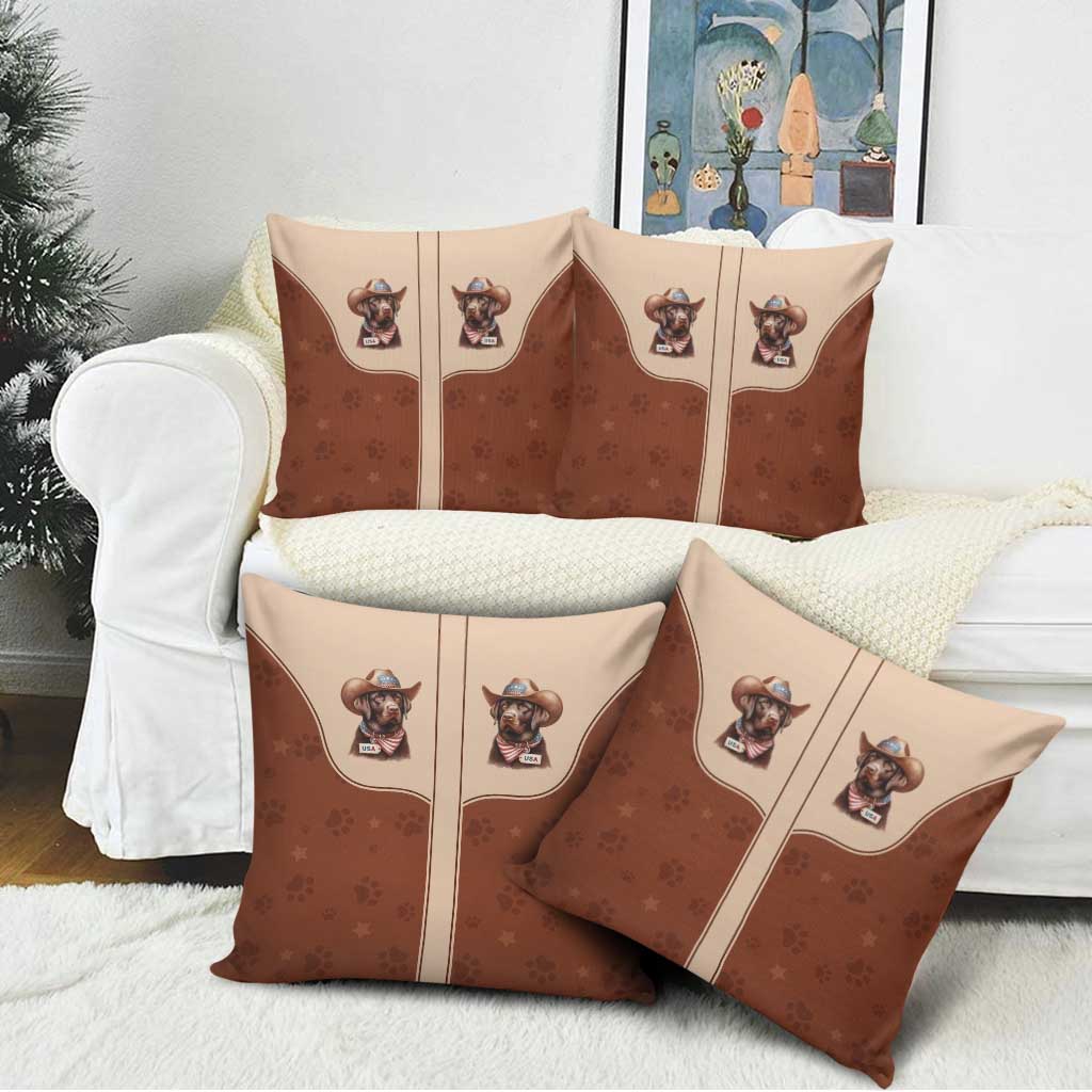 Cowdog Pillow Cover Cowboy Patriotic Labrador Western Yoke - Wonder Print Shop