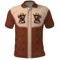 Cowdog Polo Shirt Cowboy Patriotic Labrador Western Yoke - Wonder Print Shop