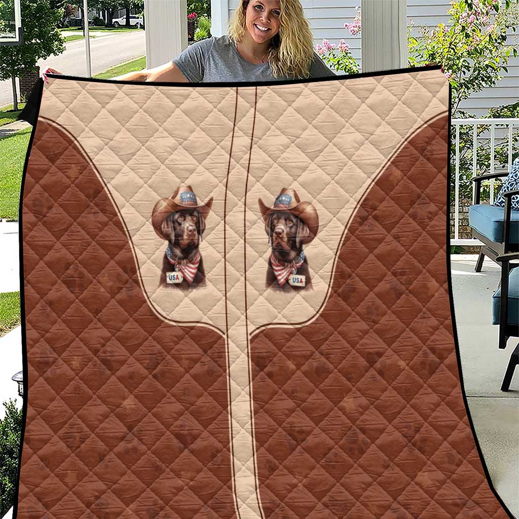 Cowdog Quilt Cowboy Patriotic Labrador Western Yoke - Wonder Print Shop