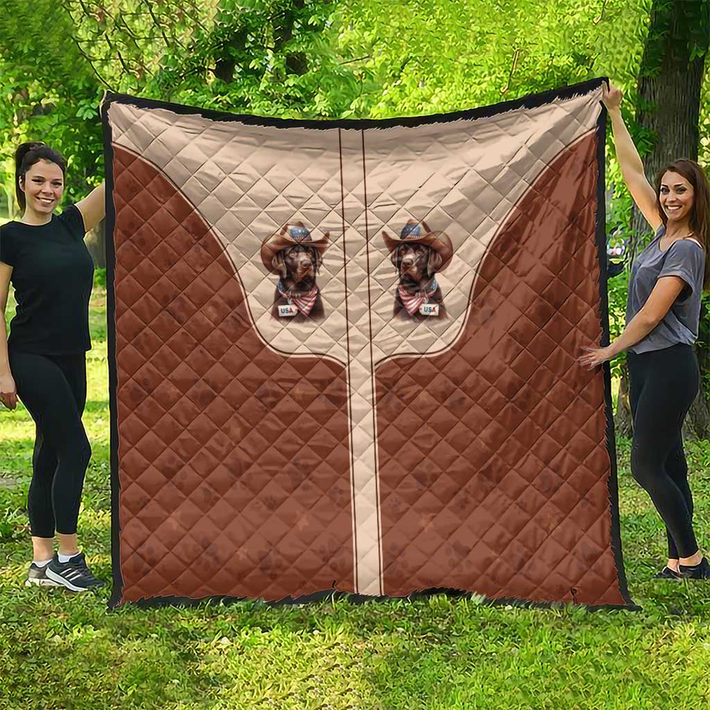 Cowdog Quilt Cowboy Patriotic Labrador Western Yoke - Wonder Print Shop