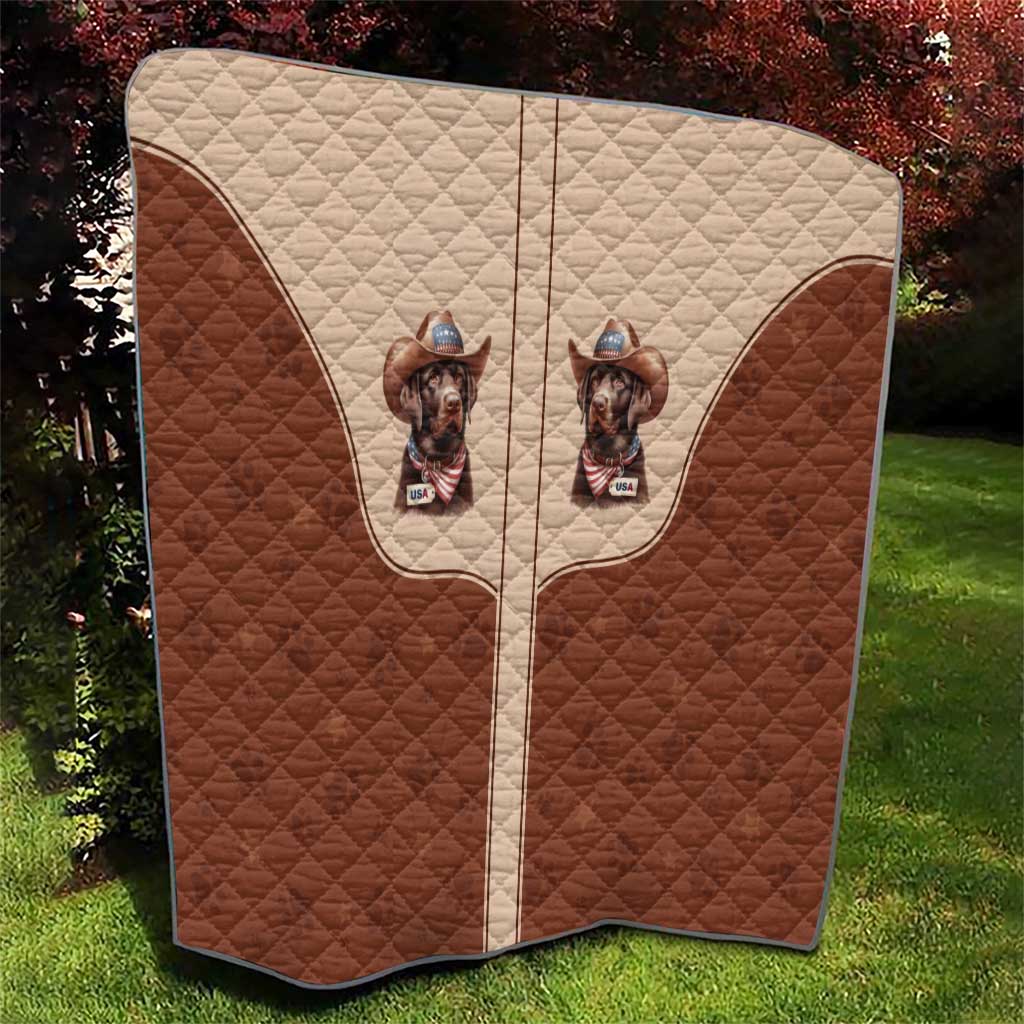 Cowdog Quilt Cowboy Patriotic Labrador Western Yoke - Wonder Print Shop