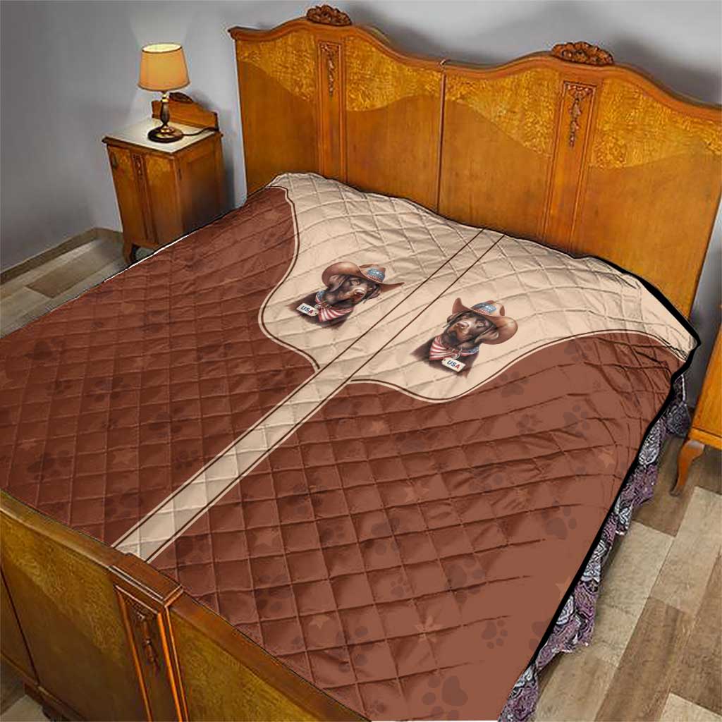 Cowdog Quilt Cowboy Patriotic Labrador Western Yoke - Wonder Print Shop