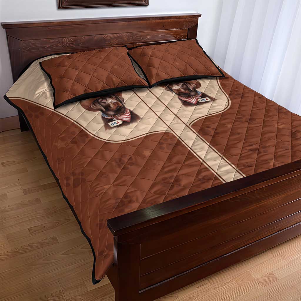 Cowdog Quilt Bed Set Cowboy Patriotic Labrador Western Yoke - Wonder Print Shop