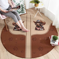 Cowdog Round Carpet Cowboy Patriotic Labrador Western Yoke - Wonder Print Shop