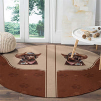 Cowdog Round Carpet Cowboy Patriotic Labrador Western Yoke - Wonder Print Shop