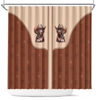 Cowdog Shower Curtain Cowboy Patriotic Labrador Western Yoke - Wonder Print Shop