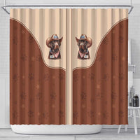Cowdog Shower Curtain Cowboy Patriotic Labrador Western Yoke - Wonder Print Shop