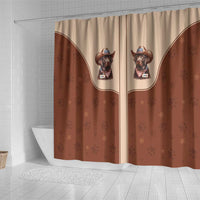 Cowdog Shower Curtain Cowboy Patriotic Labrador Western Yoke - Wonder Print Shop