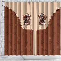 Cowdog Shower Curtain Cowboy Patriotic Labrador Western Yoke - Wonder Print Shop