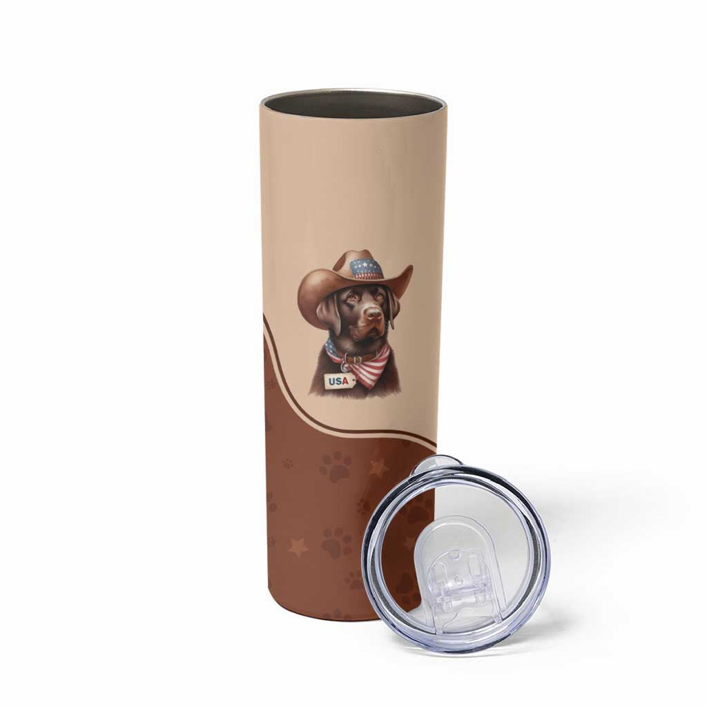 Cowdog Skinny Tumbler Cowboy Patriotic Labrador Western Yoke - Wonder Print Shop