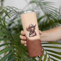 Cowdog Skinny Tumbler Cowboy Patriotic Labrador Western Yoke - Wonder Print Shop