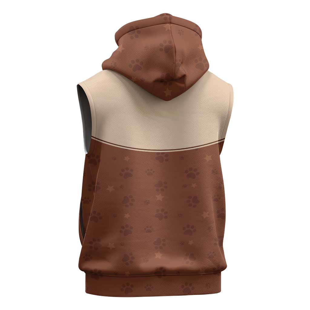 Cowdog Sleeveless Zip Hoodie Cowboy Patriotic Labrador Western Yoke - Wonder Print Shop