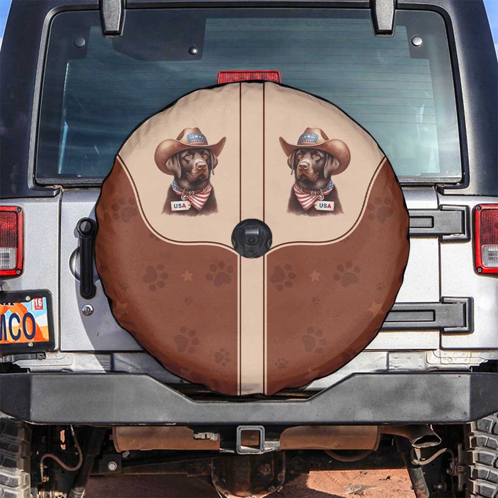 Cowdog Spare Tire Cover Cowboy Patriotic Labrador Western Yoke - Wonder Print Shop