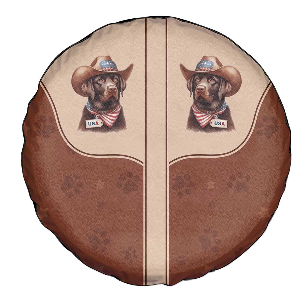 Cowdog Spare Tire Cover Cowboy Patriotic Labrador Western Yoke - Wonder Print Shop
