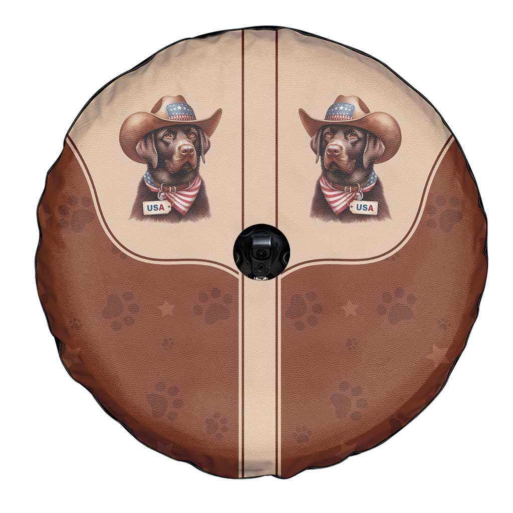 Cowdog Spare Tire Cover Cowboy Patriotic Labrador Western Yoke - Wonder Print Shop