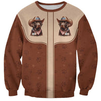 Cowdog Sweatshirt Cowboy Patriotic Labrador Western Yoke - Wonder Print Shop