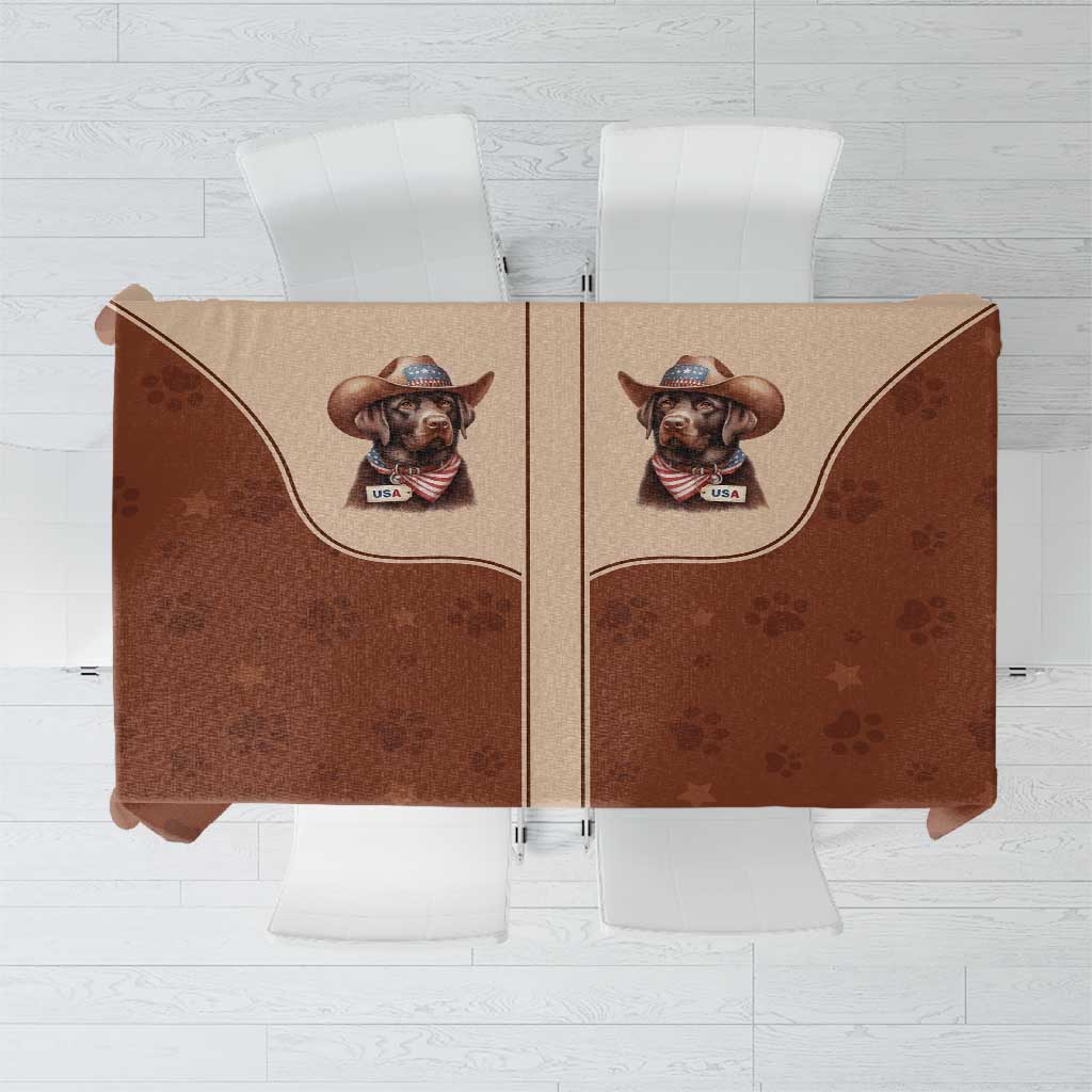 Cowdog Tablecloth Cowboy Patriotic Labrador Western Yoke - Wonder Print Shop