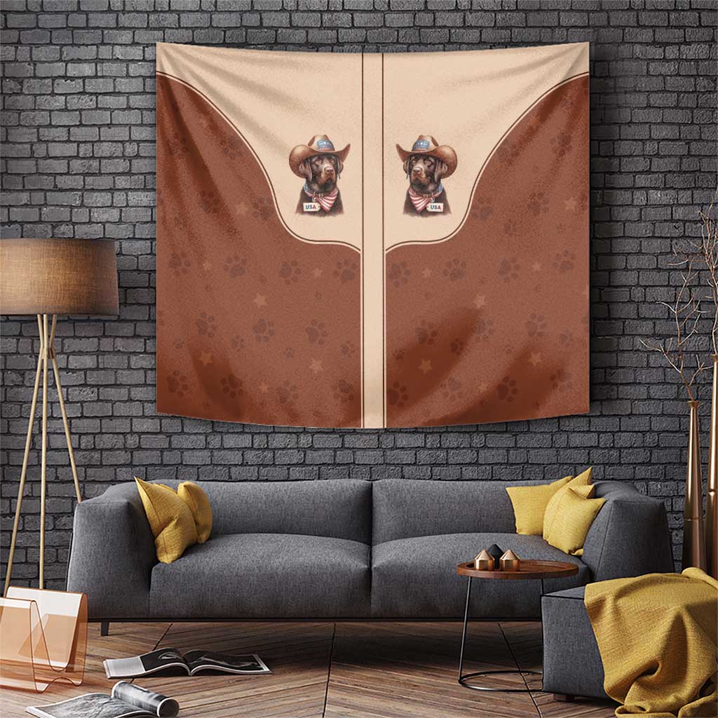 Cowdog Tapestry Cowboy Patriotic Labrador Western Yoke - Wonder Print Shop