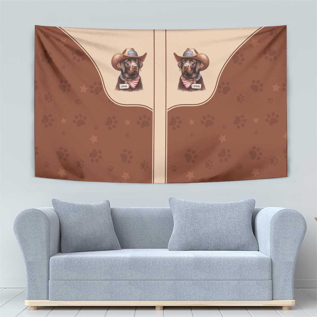 Cowdog Tapestry Cowboy Patriotic Labrador Western Yoke - Wonder Print Shop