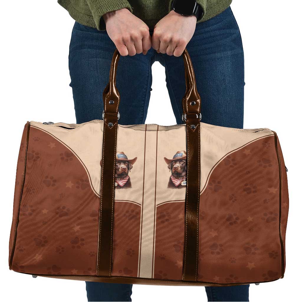 Cowdog Travel Bag Cowboy Patriotic Labrador Western Yoke - Wonder Print Shop