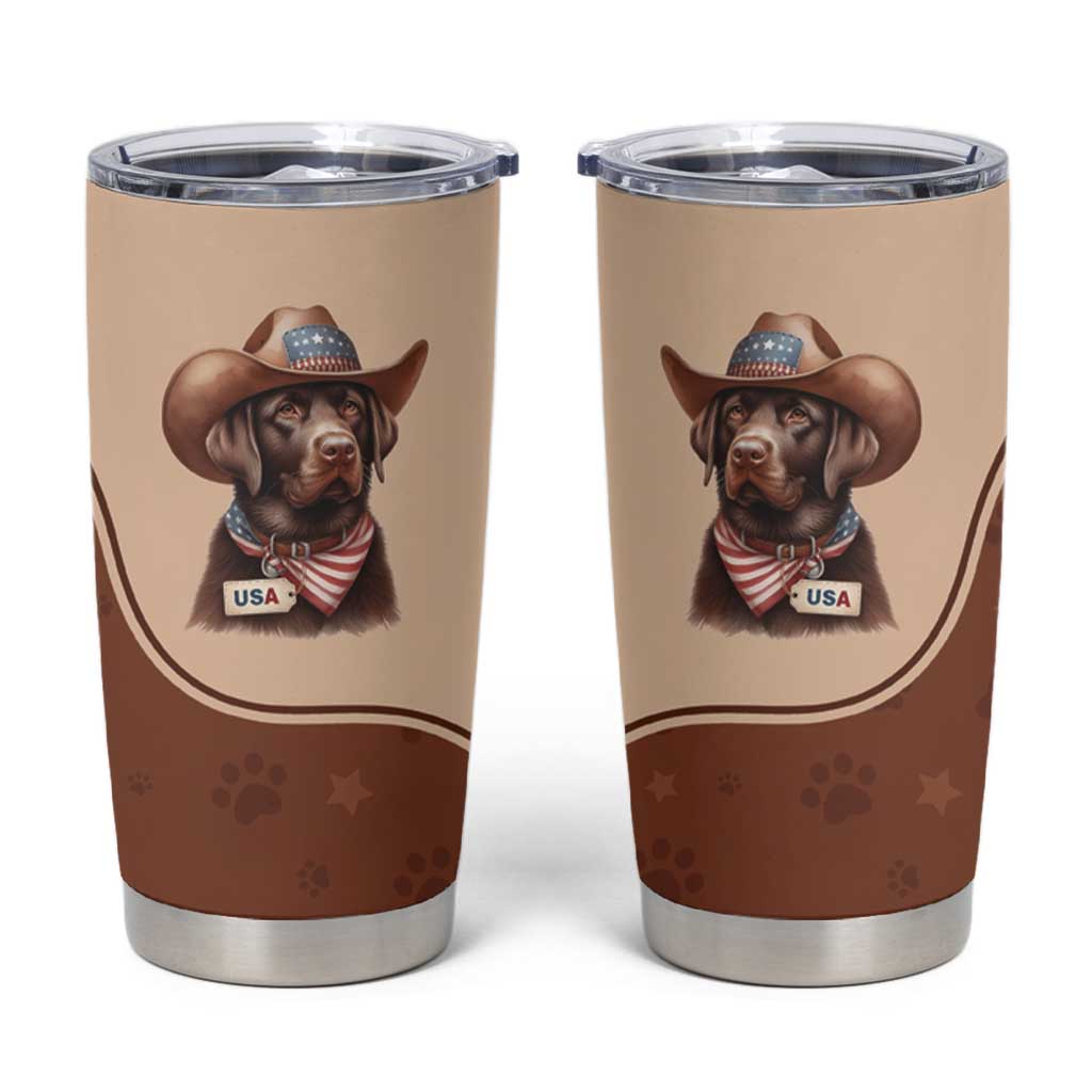 Cowdog Tumbler Cup Cowboy Patriotic Labrador Western Yoke - Wonder Print Shop