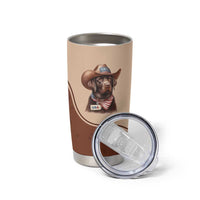 Cowdog Tumbler Cup Cowboy Patriotic Labrador Western Yoke - Wonder Print Shop