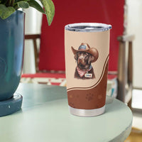 Cowdog Tumbler Cup Cowboy Patriotic Labrador Western Yoke - Wonder Print Shop