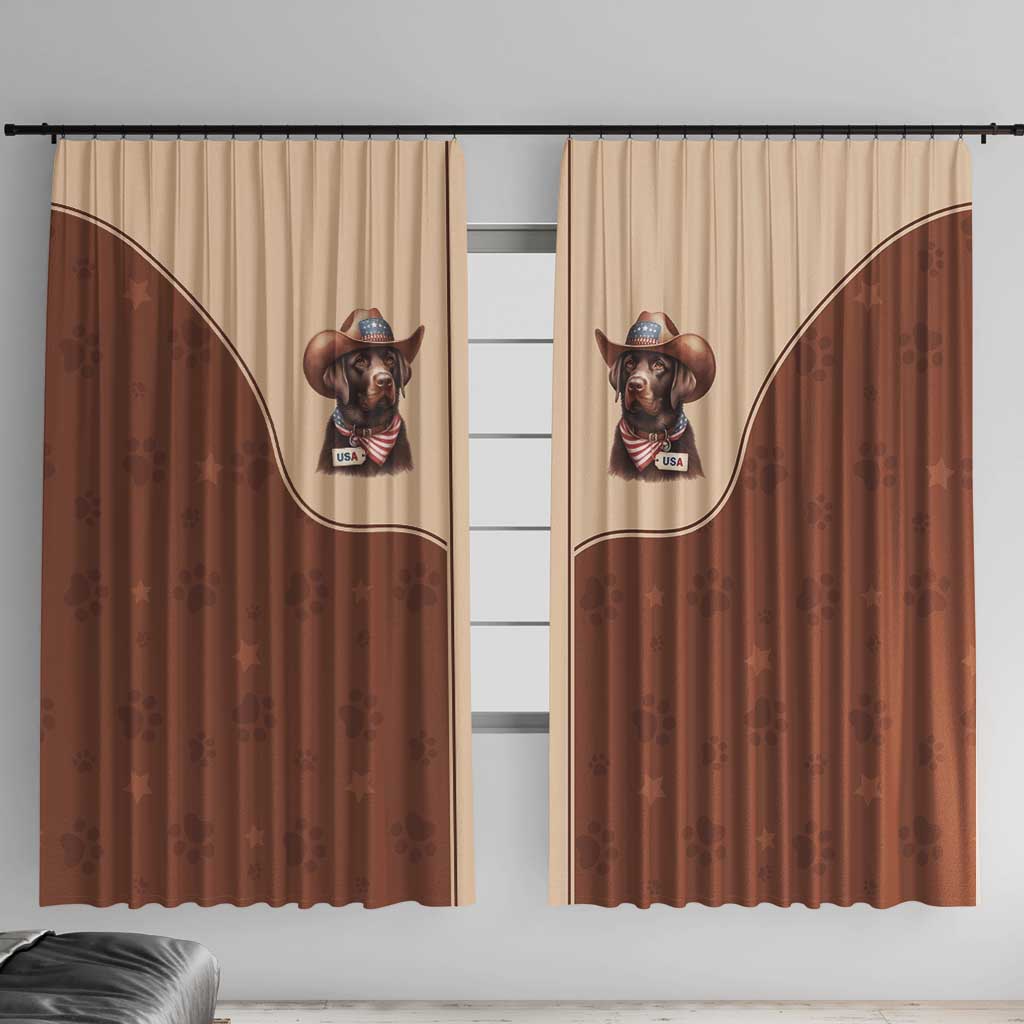Cowdog Window Curtain Cowboy Patriotic Labrador Western Yoke - Wonder Print Shop