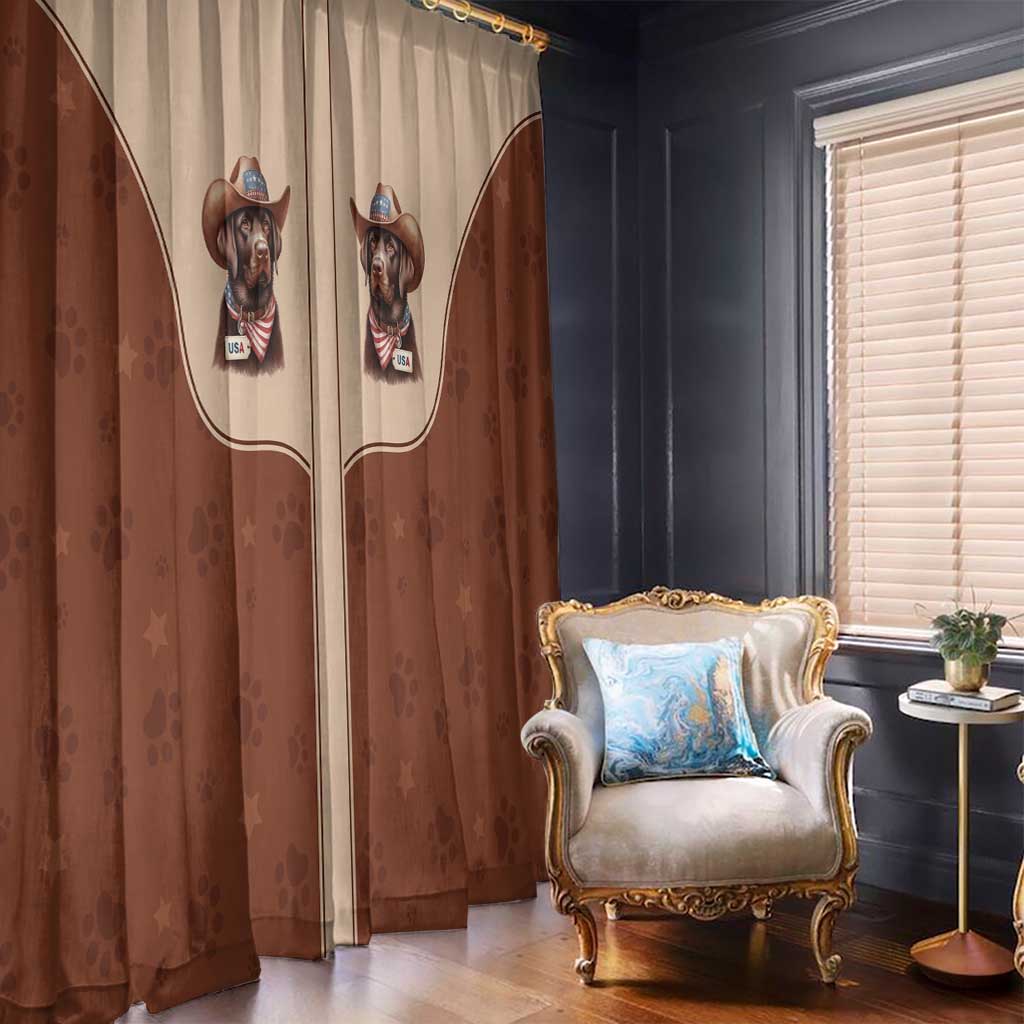 Cowdog Window Curtain Cowboy Patriotic Labrador Western Yoke - Wonder Print Shop